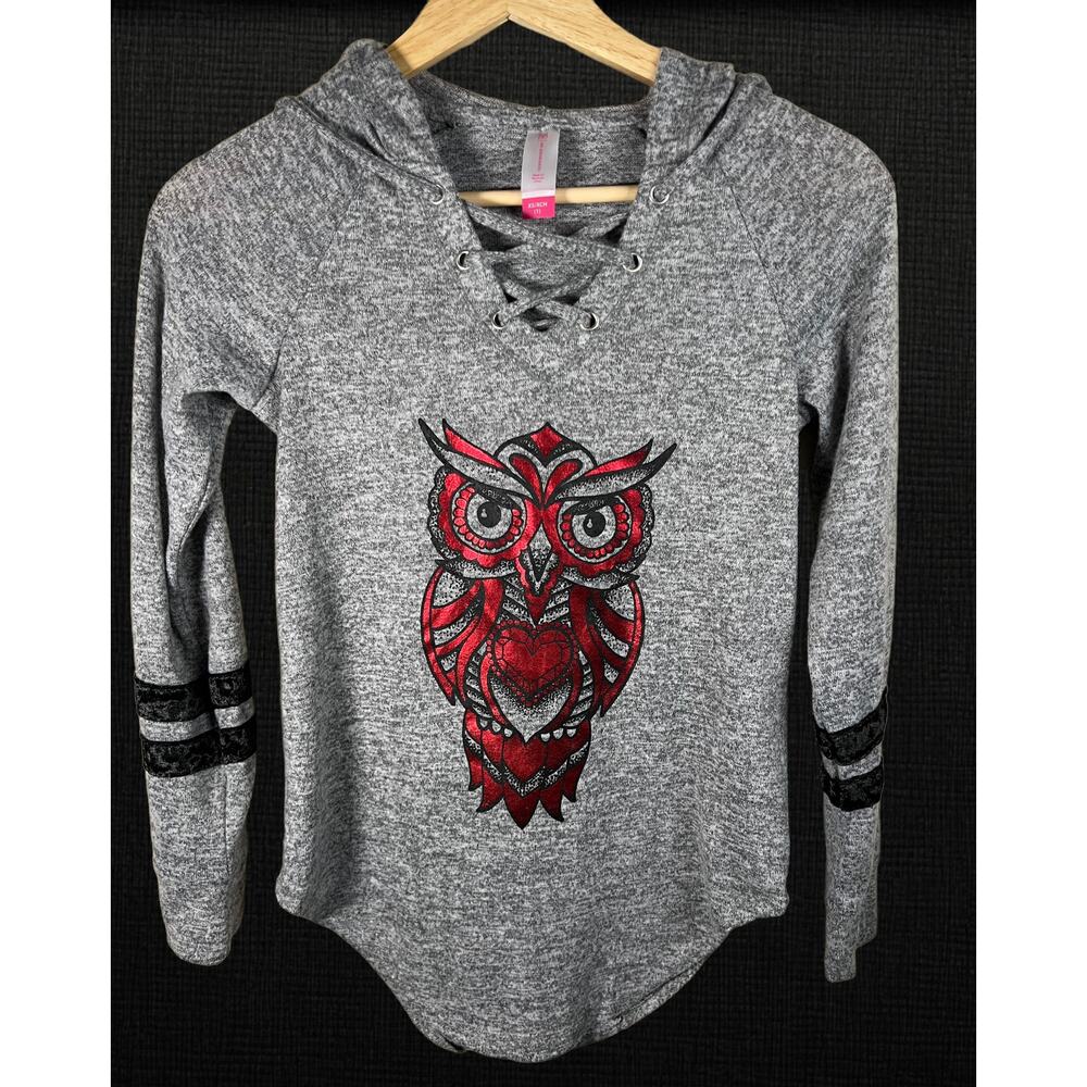 Owl Grey Hoodie Pullover‎ Long Sleeve Shirt